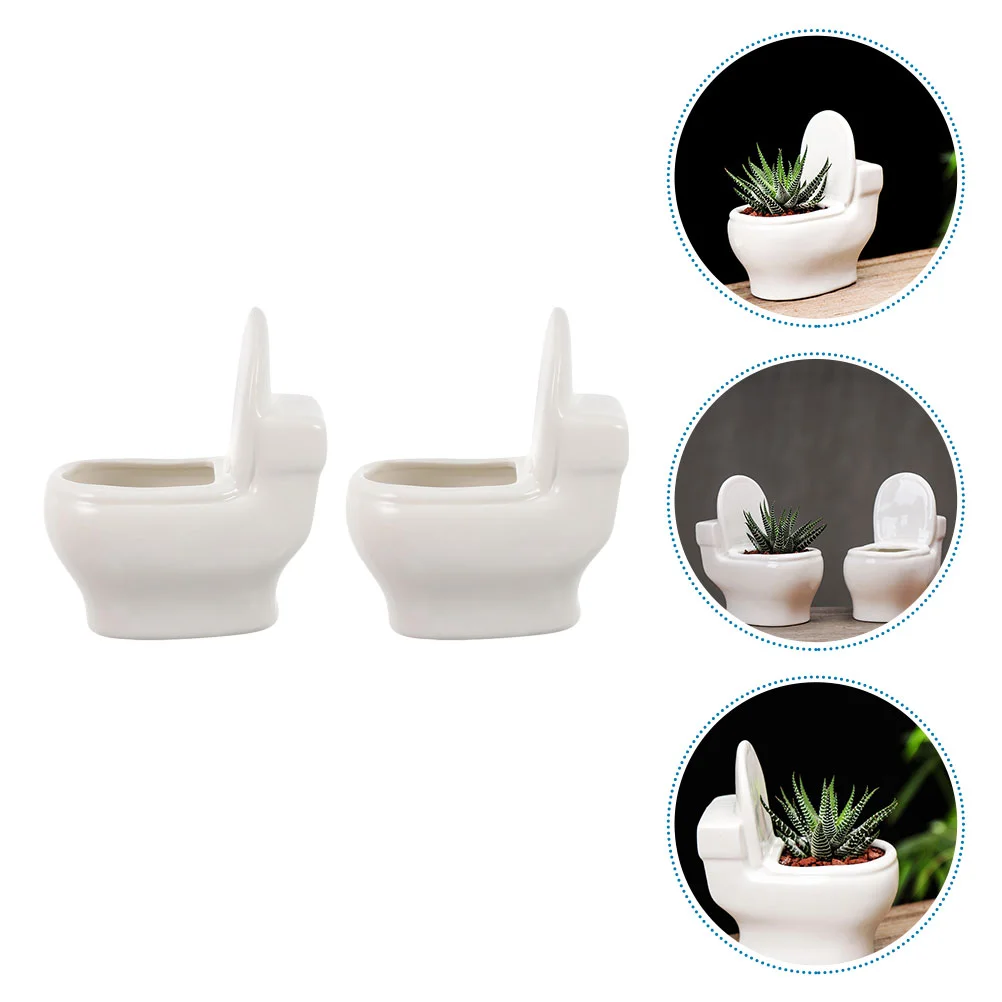 

Planter Pot Flower Pots Succulent Head Funny Ceramic Container Bonsai Arranging Toilet Air Vase Porcelain Fleshy Mini Shaped