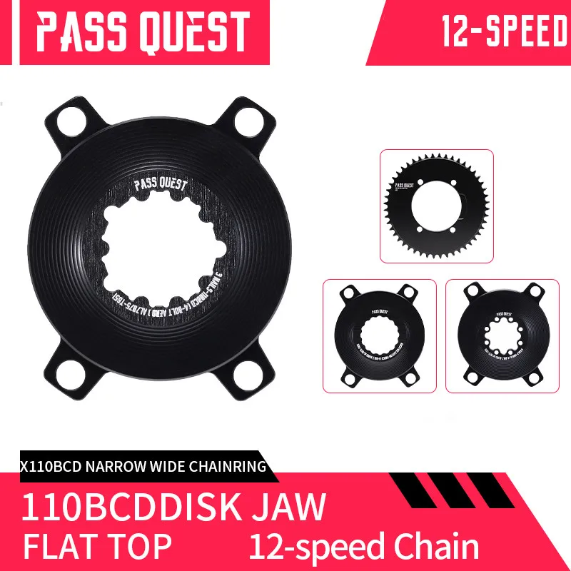 PASS QUEST 110bcd Mountain Bicycle Road Bike Chain Narrow Wide Aluminum Chainring/110 BCD 4 Arm Chainwheel Adapter Converter