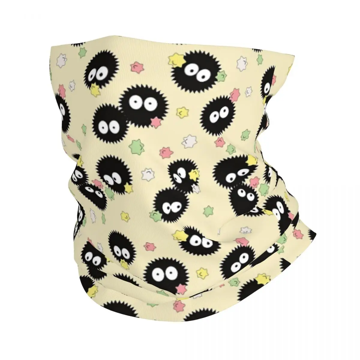 

Spirited Away Winter Headband Neck Warmer Women Men Ski Hunting Tube Scarf Soot Sprite Pattern Face Bandana Gaiter