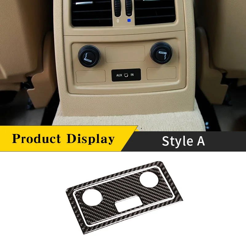 

For BMW 5 Series E60 2004-10 Real Carbon Fiber Rear Cigarette Lighter Panel Stickers Frame High/Low Version Car Accessories