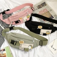 waist bags for women 2022 new canvas leisure solid color fanny pack for girls cute crossbody chest bag belt waist packs