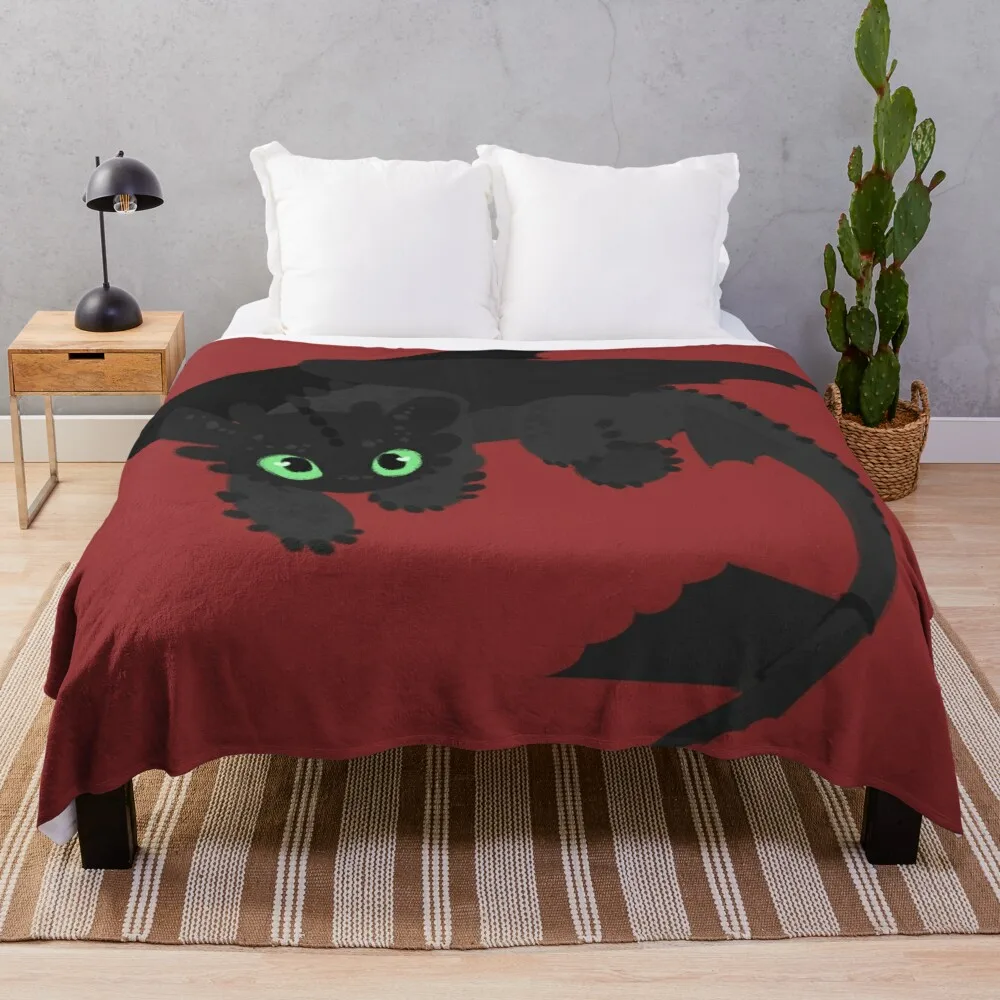 

Toothless HTTYD3 Throw Blanket Print on Demand Decorative Sherpa Blankets for Sofa bed Gift