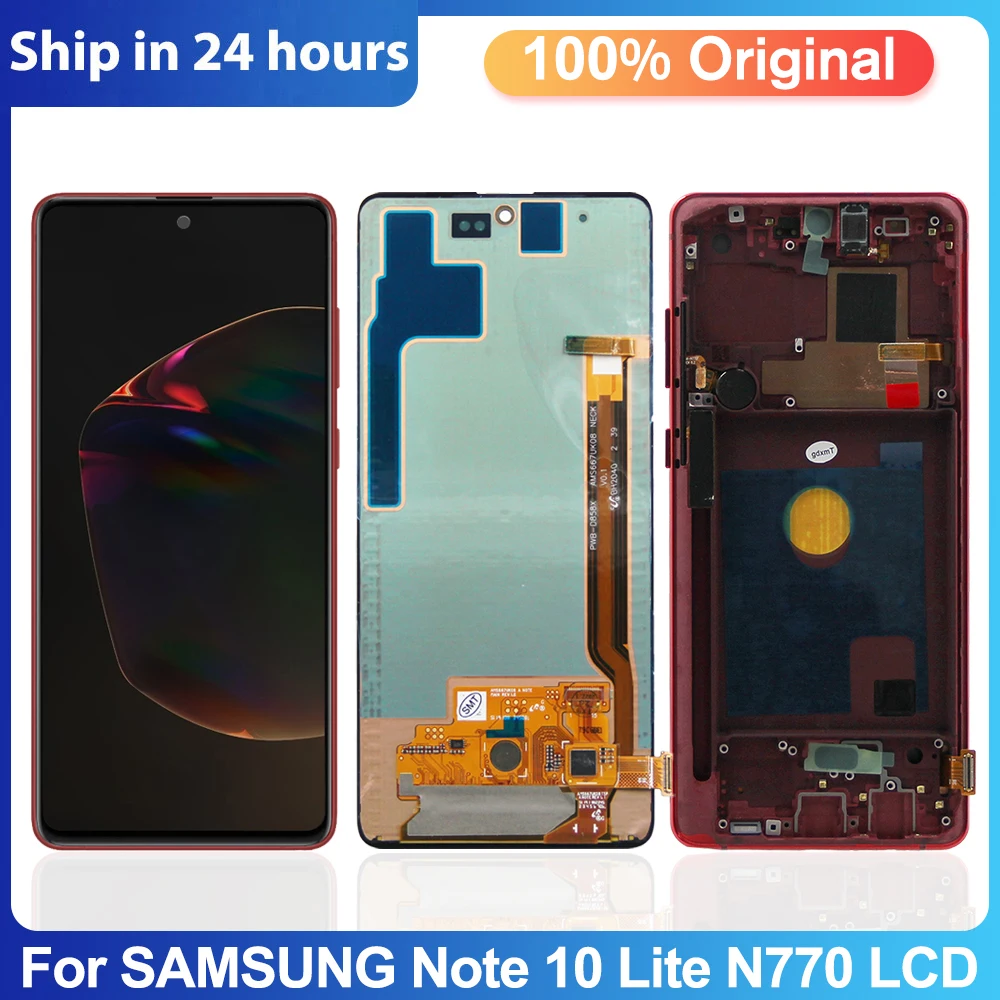 Оригинальный Note10lite дисплей для Samsung Galaxy Note 10 Lite замена экрана для телефона, N770F/DS Замена ЖК-дисплея, со сканером отпечатка пальца