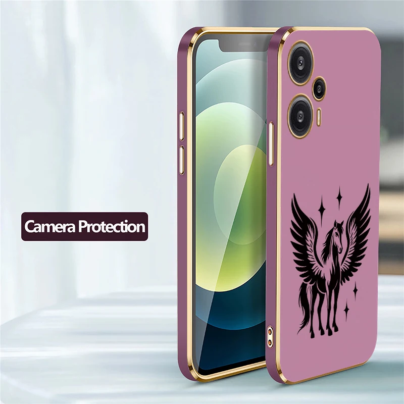 Фото Ультрамягкий чехол из ТПУ для Xiaomi Poco F8, Poco F6 Pro, F5, F3, C40, C31 с роскошным силиконовым покрытием и узором в виде лошади, защитный чехол №5