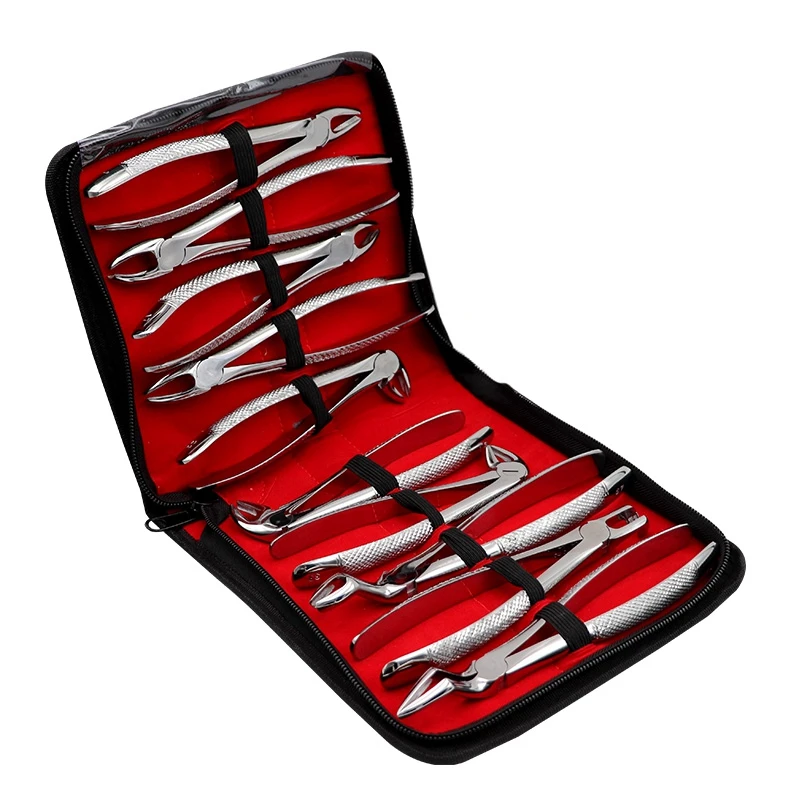 

10 Pcs/Set Tooth Extracting Forceps Pliers For Adults With Toolkit Extraction Instrument