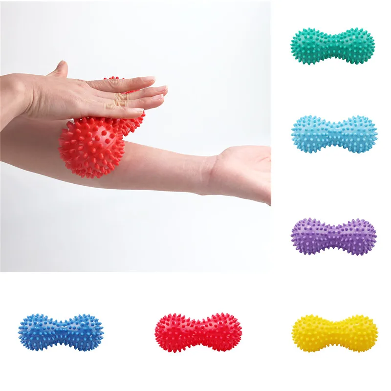 

6 Colors Peanut PVC Yoga Supplies with Thorns Workout Massage Peanut Hand Ball Yoga Fitness Ball Inflated Air Bag Peanut Ball