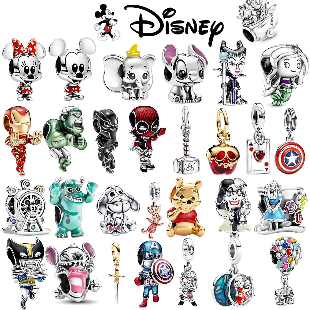 2024 подвеска принцессы Диснея серебро 925 брелок для сумок бусины подходит