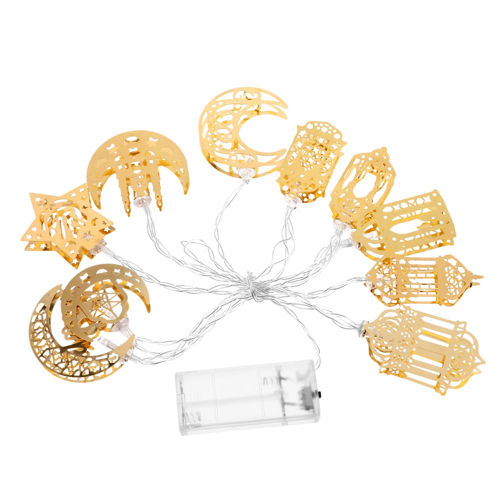 

1 Set Eid Festival Hanging Light Star Shape LED Light Ramadan LED String Lights
