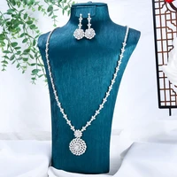 missvikki new luxury gorgeous shiny long necklace earrings for women bridal wedding cubic zirconia party costume jewelry sets
