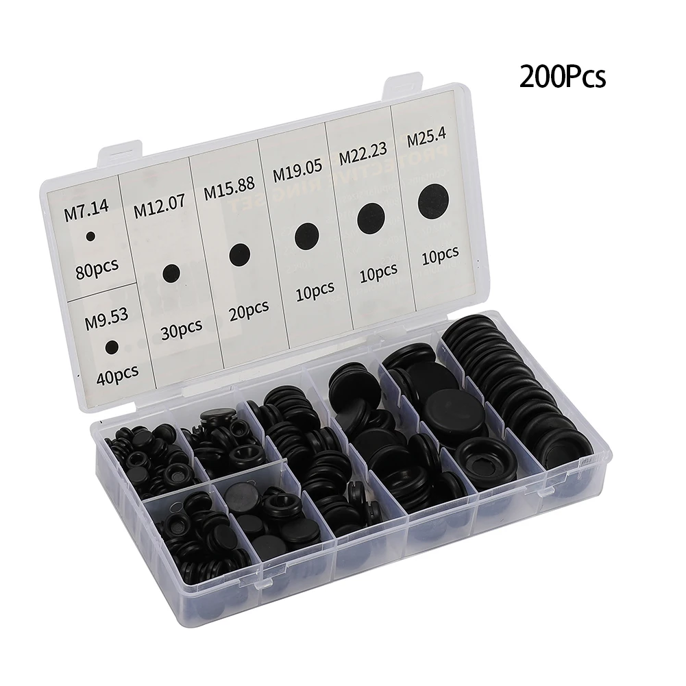 

Open/Closed Rubber Grommet Wiring Bung Assorted Size Assortment Kits Black Blanking Grommets Blind Plug High Quality