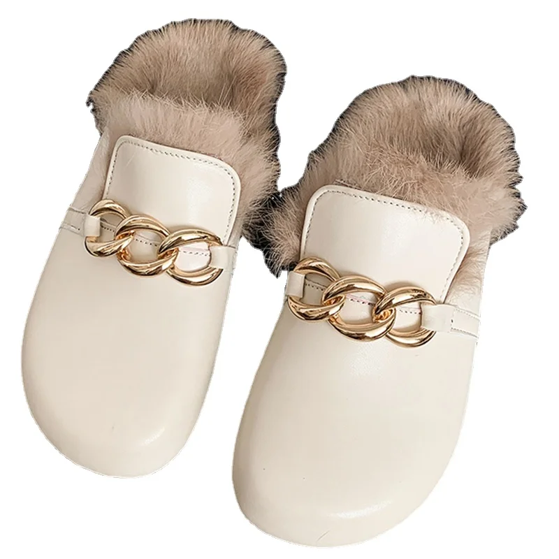 

Женские босоножки на платформе, Босоножки с открытым носком и заклепками, меховые шлепанцы, розовые, модель 2022 года