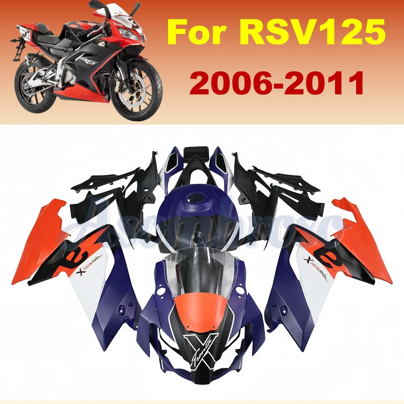 Отличное качество комплект пластикового обтекателя для Aprilia RS 125 2006 2007 2008 2009 2010 2011