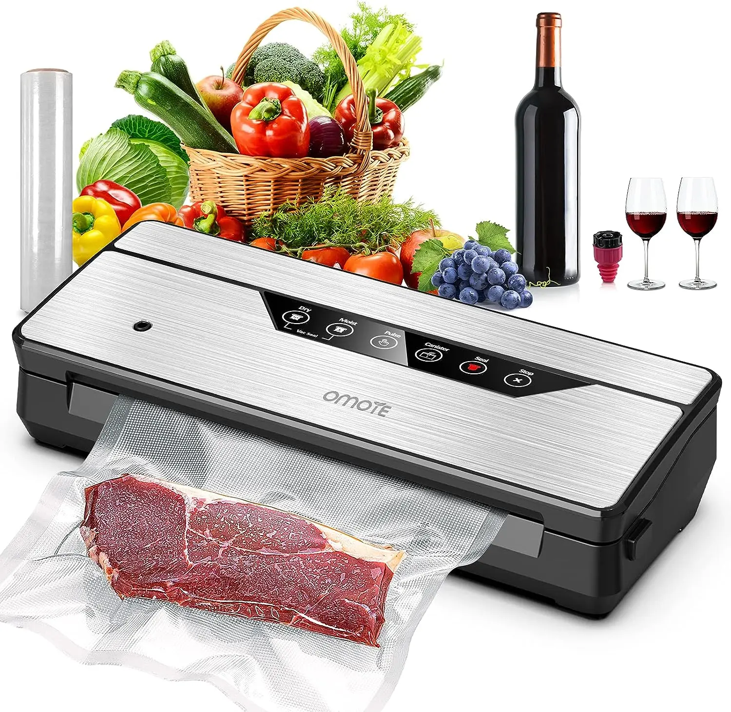 

Vacuum Sealer Machine, Dry, Moist & Pulse Modes for Food Storage, Handheld Portable Design, Easy to Operate with Built-in Cu