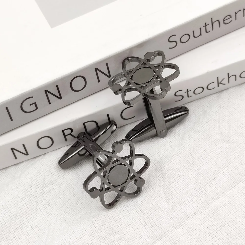 Men's Luxury Stainless Steel Cufflinks Select High-Quality Planet Running Trajectory Cufflinks Accessories Wholesale