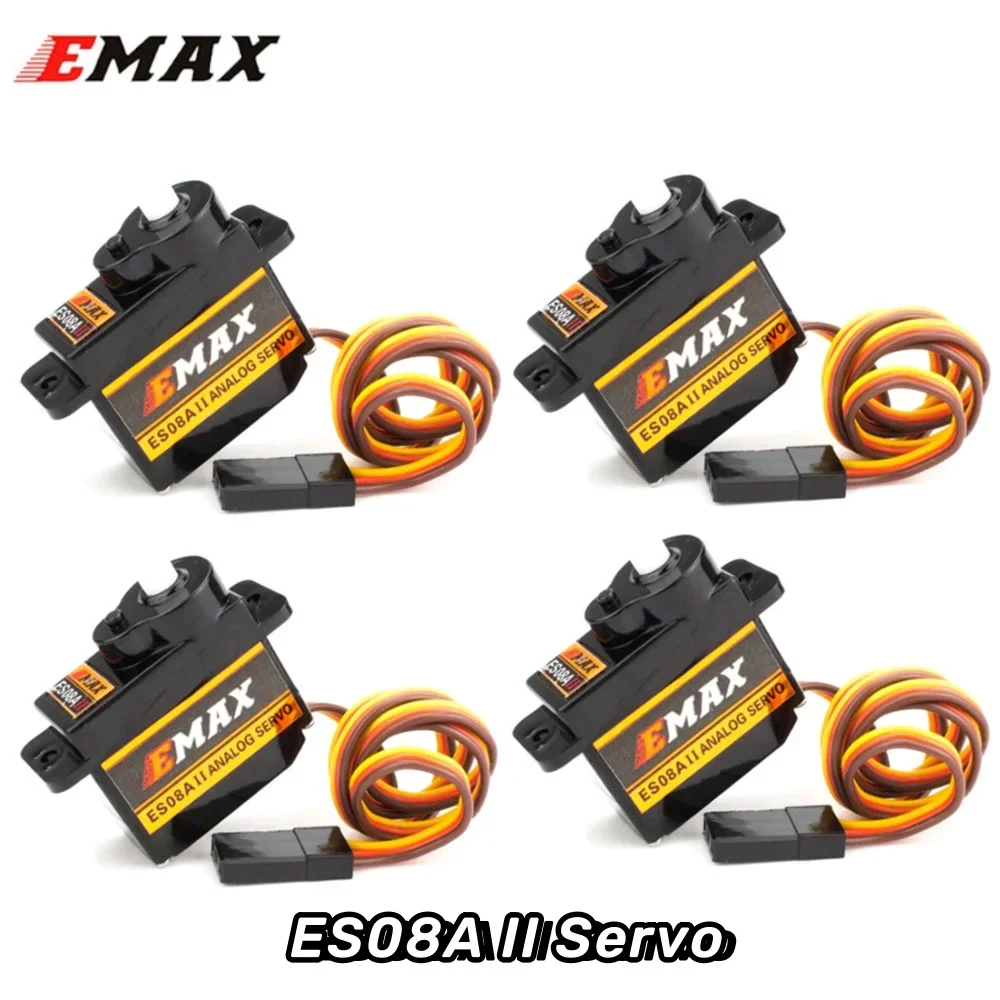 4 шт. EMAX ES08A II 9g микро сервопривод пластиковая Шестерня аналоговый мини кг/сек для