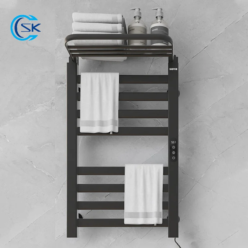 

Bathroom Electric Heated Towel Rail Smart Touch Towel Warmer Wifi Control Towel Radiator 220V Cloth Dryer Black/White Towel Rack