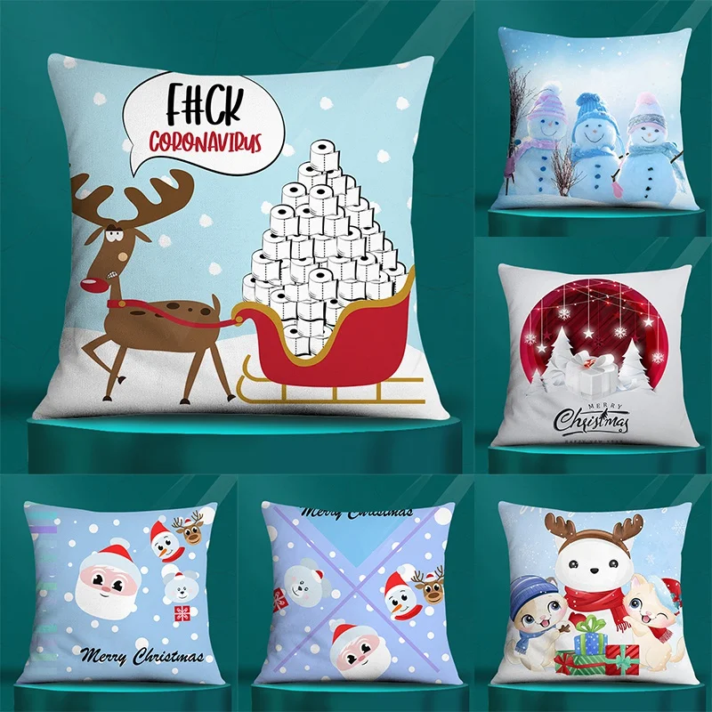 

Home Decor Santa Claus Car Office Print Pillowcase Cushion Cover Bedroom Living Room Sofa Square Pillowcase funda de almohada