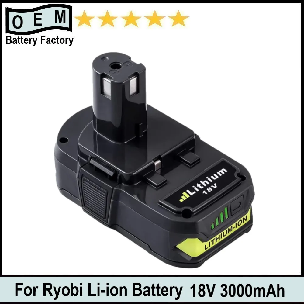 Новый аккумулятор для Ryobi 18 в 3000 мАч P107, Сменный аккумулятор для Ryobi P104 P105 P102 P103 P109 P108 P100 RB18L26, Беспроводной литий-ионный аккумулятор