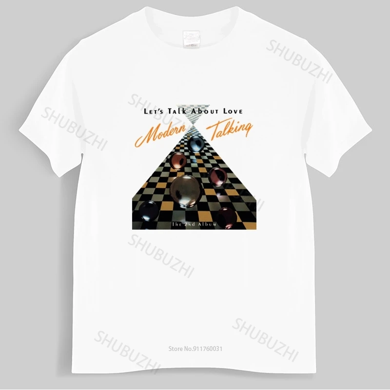 

New Arrived Mens t shirt Modern Talking - Let's Talk About Love album cover SHIRT DTG Bigger Size Homme Black T-shirt