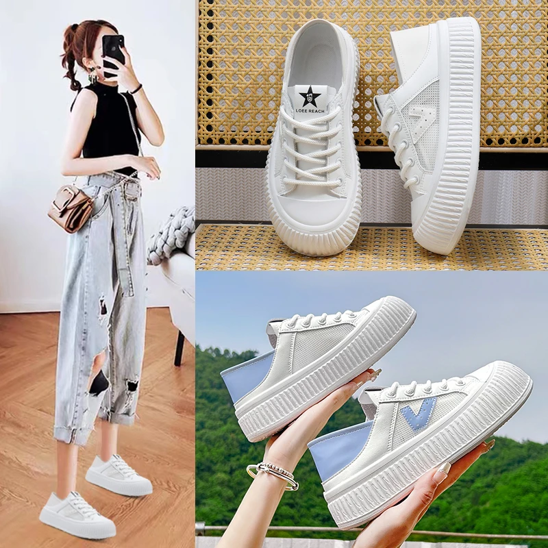 2023 Mesh Breathable White Shoes Women's Anti slip Sports Shoes Sunlight Color Changing Women's Fashion Mesh Casual Shoes