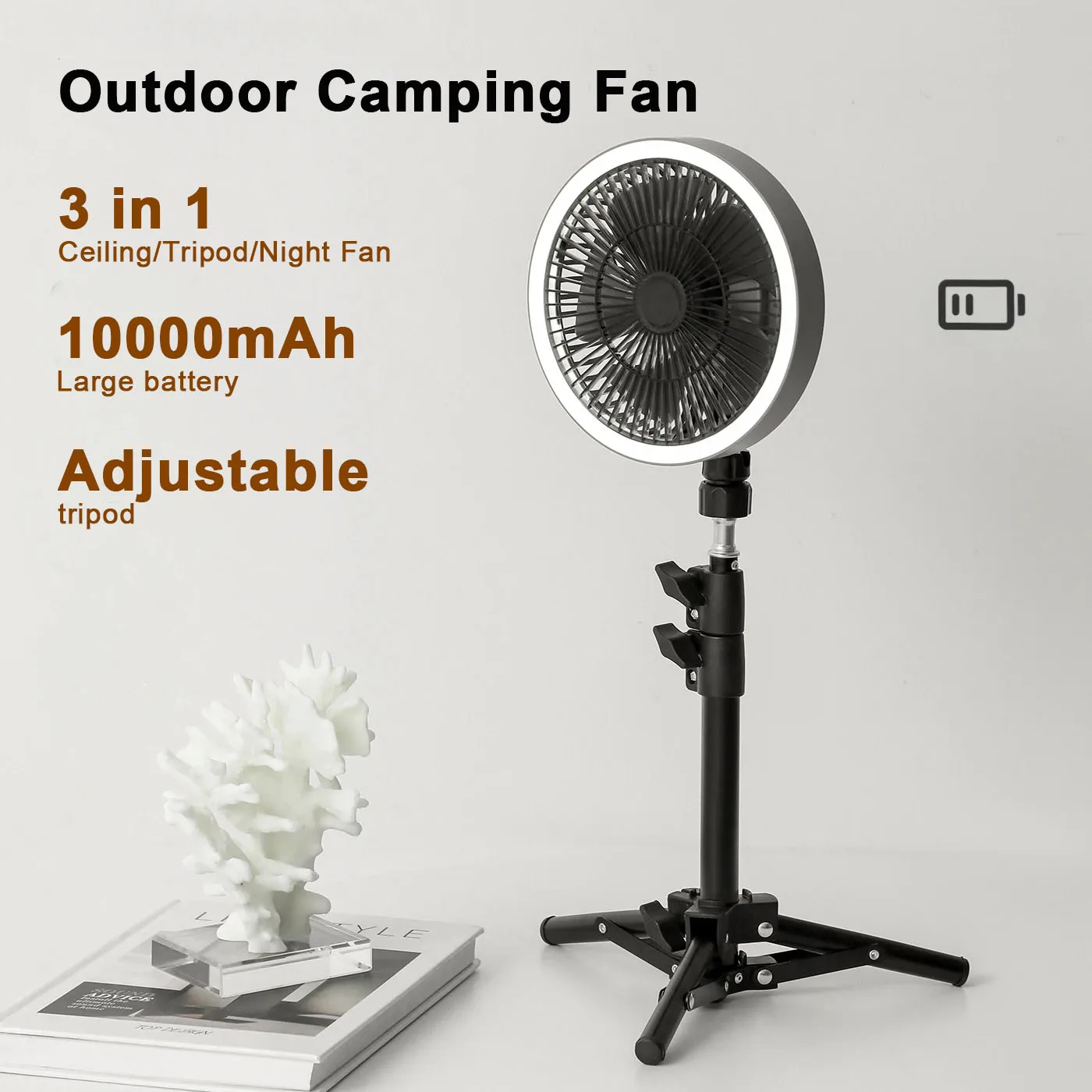 New Rechargeable Portable Fan Ventilador Usb Auto Rotation Standing Fans De Mesa Stand Cooler Desk Escritorio Ceiling Portatiles