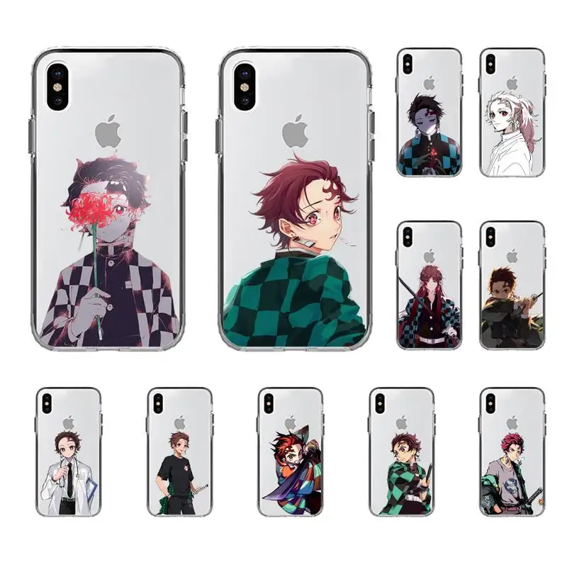 

BANDAI Kamado Tanjirou Phone Case for iPhone 11 12 13 mini pro XS MAX 8 7 6 6S Plus X 5S SE 2020 XR clear case