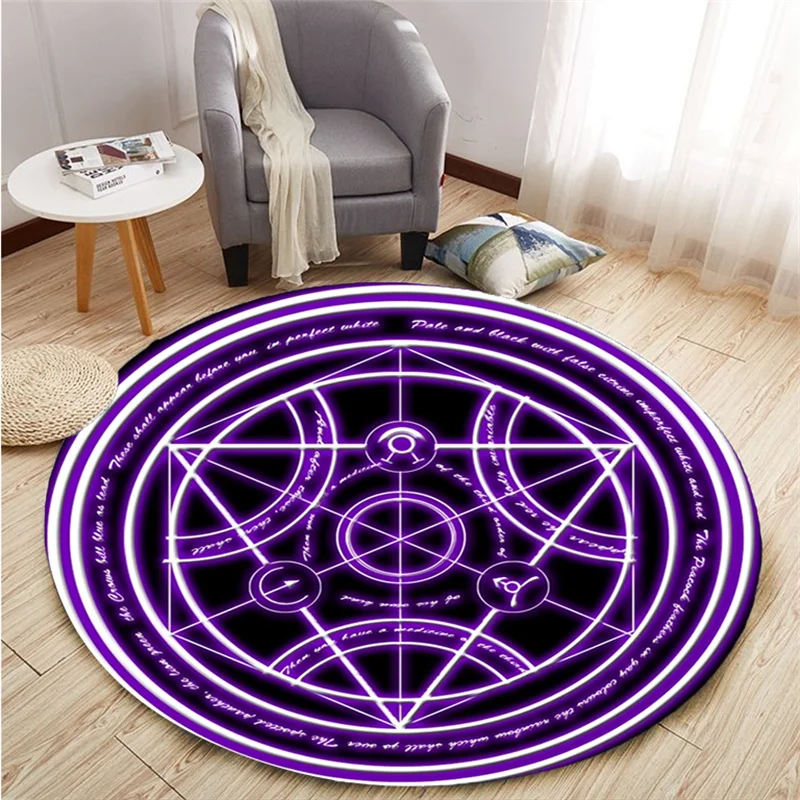 Cartoon cherry blossom magic capture card circular carpet magic battlefield mat door mat anti slip living room home decoration