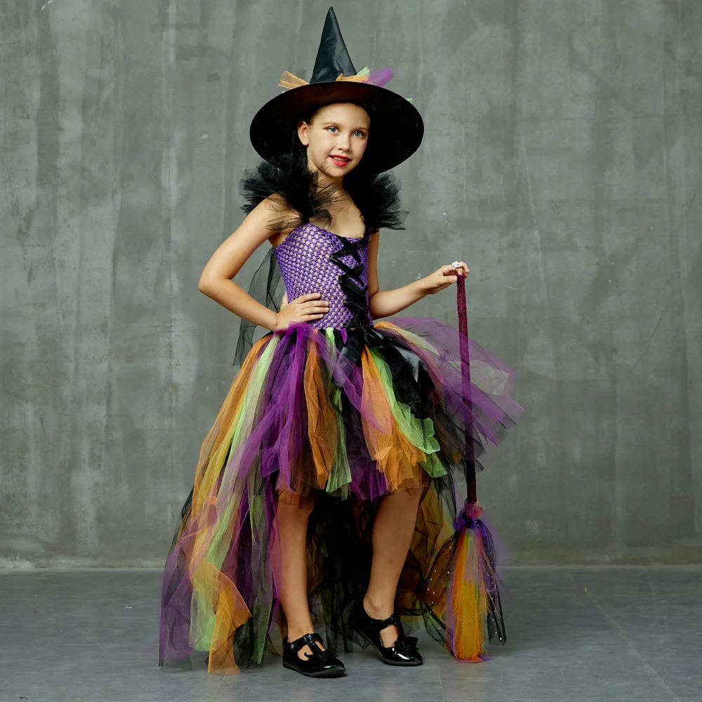 

Halloween Costume for Kids Child Kids Witch Costume Girls Halloween Purim Carnival Party Mardi Gras Fantasia Fancy Dress Cosplay