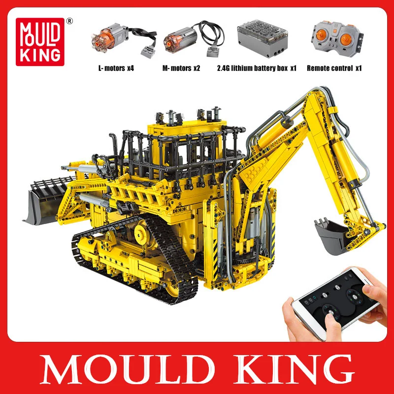 

MOULD KING City Technical Building Blocks Motorized Pneumatic Bulldozer Truck Model APP Engineering Vehicle Brick Toy Kids Gift