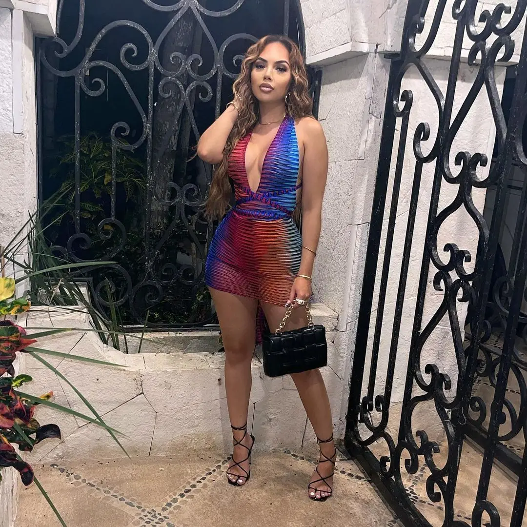 

Женское мини-платье с открытой спиной, Бандажное платье-жилет без рукавов, лето 2022