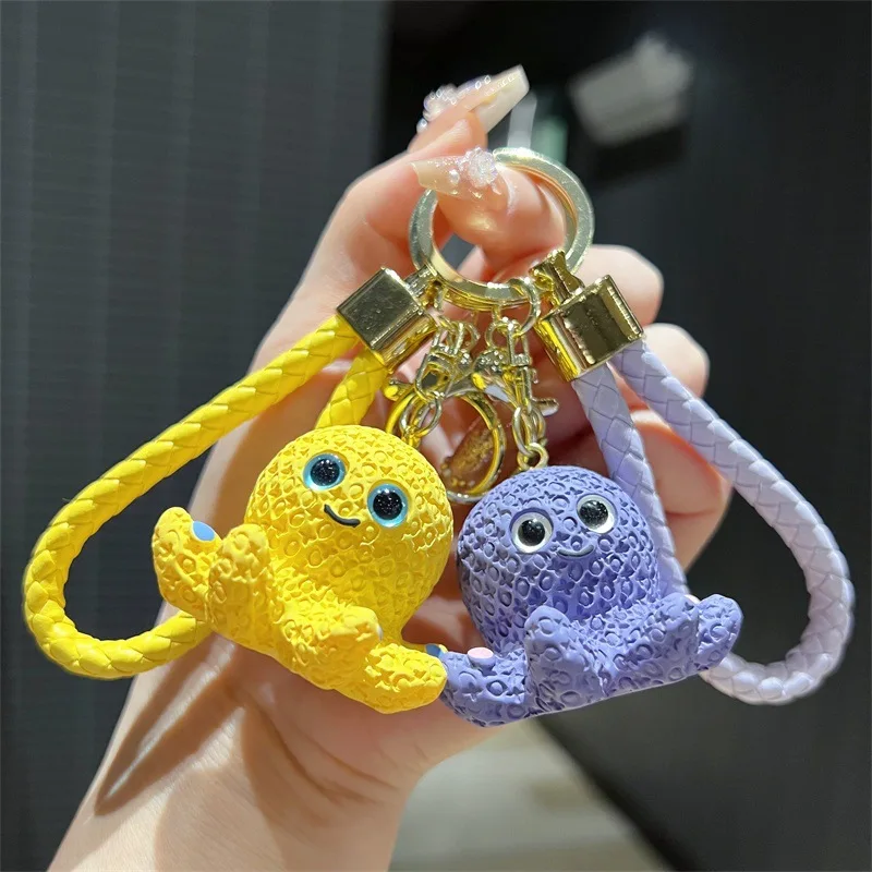 Милый смоляной шерстяной кукла-осьминог брелок для ключей праздничный