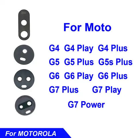 Задняя стеклянная крышка объектива камеры с наклейкой для Motorola Moto G4 G5 G5s G6 G7 G8 Play Plus Power Замена