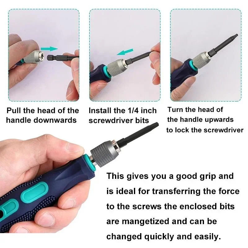 6 шт. PZ2 отвертка с держателем бит 75 мм Набор отверток Pozidriv 1/4 дюйма шестигранный