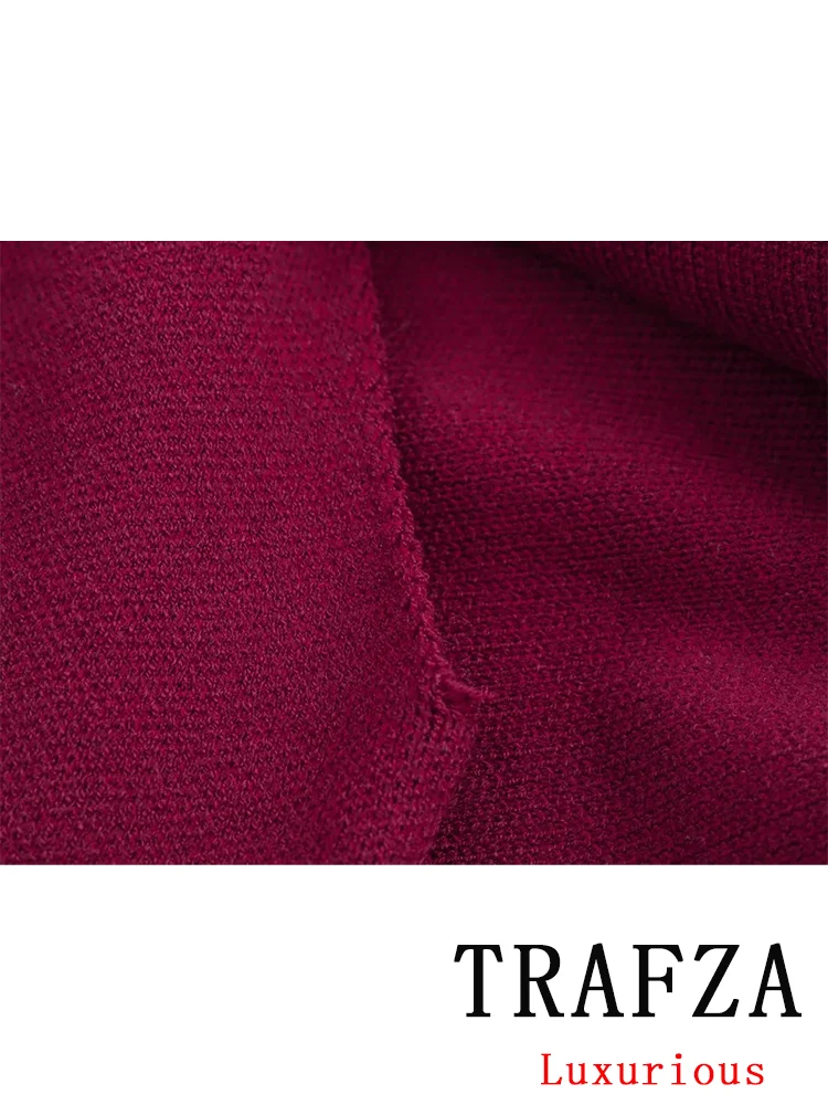 TRAFZA винтажный шикарный женский свитер однотонный плащ с круглым вырезом и