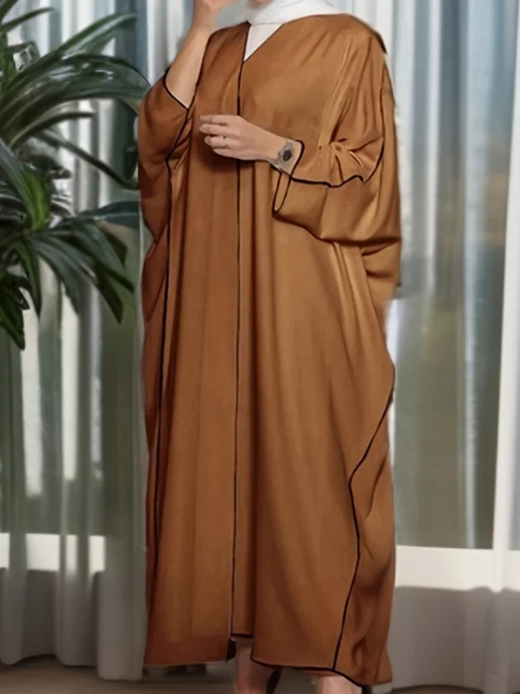 ИД мусульманское платье для женщин кардиган Jalabiya Abaya с рукавами летучая мышь