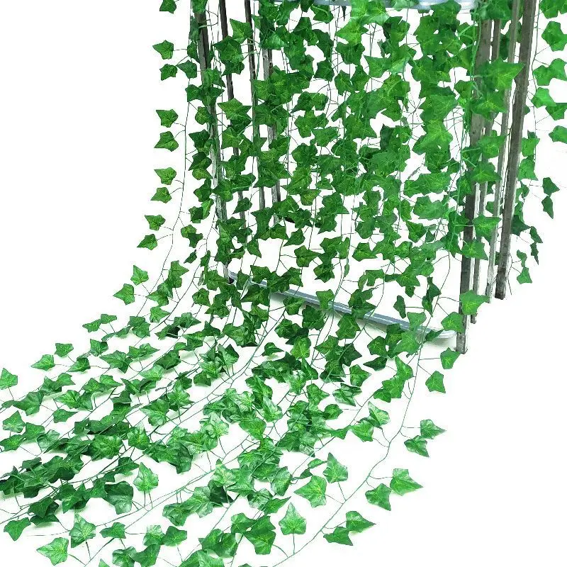 

Simulation Creeper Wall Hanging Green Plant 2.1M Home Decor Artificial Ivy Leaf Garland Plants Vine 72pcs Leaf Green Roots