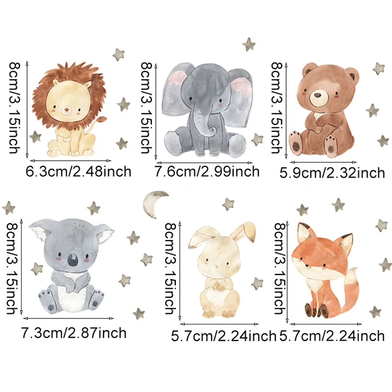 

Милые животные наклейки на выключатель 6 шт.