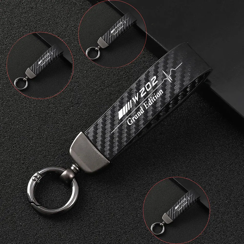 

Car Key Chain Key Ring Carbon Fiber Keychain for Mercedes Benz Grand Edition W202 W203 W204 W205 W206 C-Class Auto Accessories