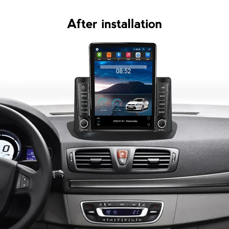Android 11 Carplay 4G Для Tesla Вертикальное Автомобильное Радио Видео Renault Megane 3 Fluence Samsung 2008 -