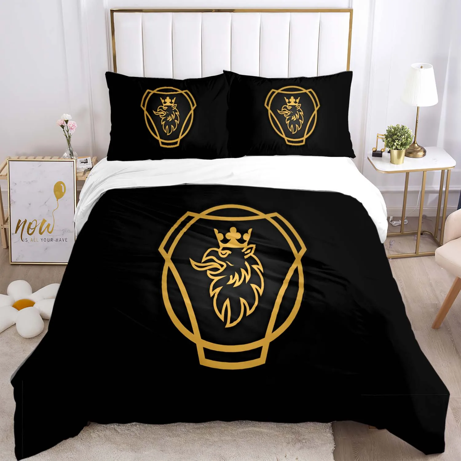 

Truck Scania Duvet Cover 3D Print Viking Symbols Bedding Set Polyester Northern Germanic Culture Comforter Cover Twin King Size