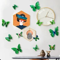 12pcs pvc 3d butterfly wall decor double layer butterfly decal wall sticker for home living room wall decoration fridge stickers