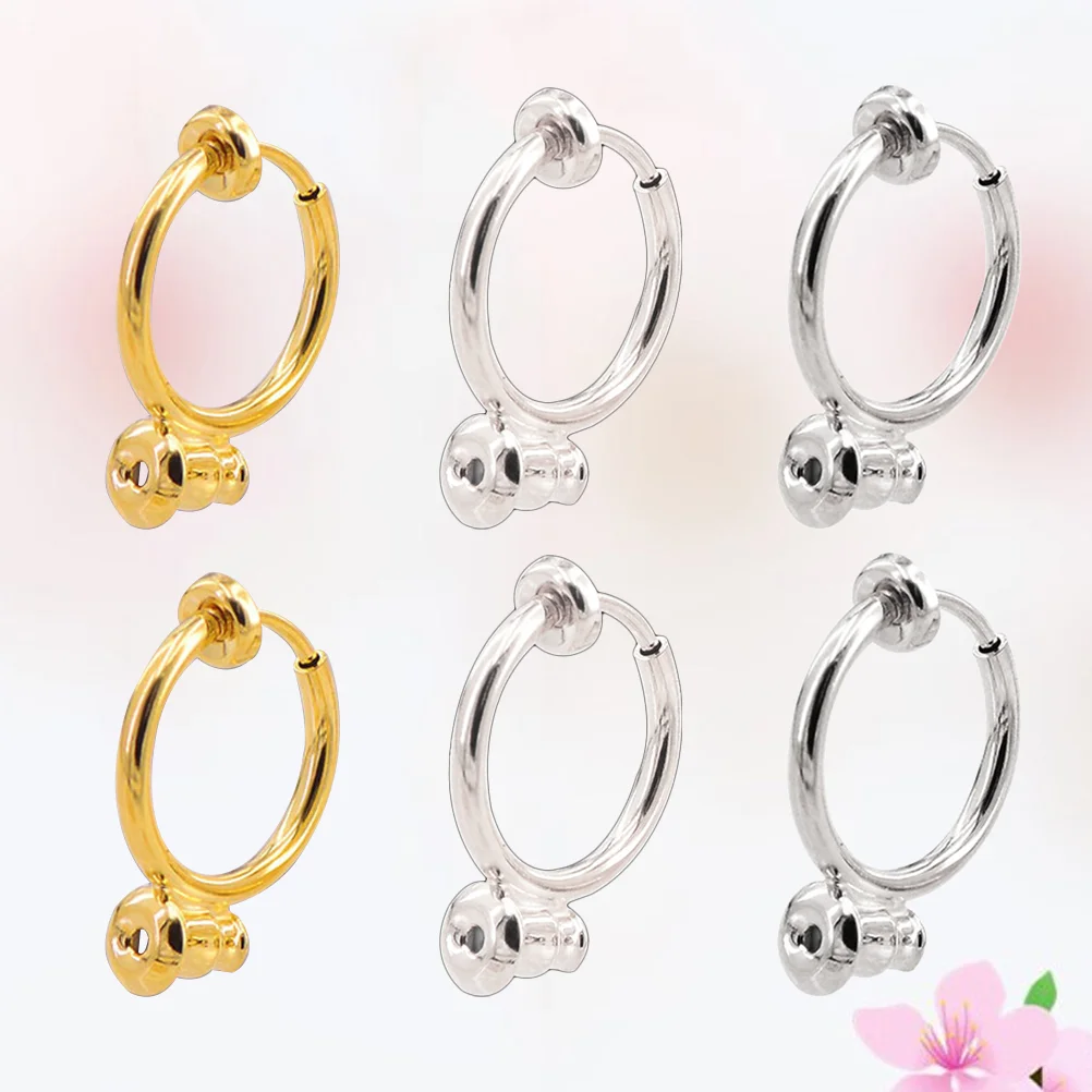 18 шт. серьги с сохранением цвета без отверстий непористые гладкие зажимы для