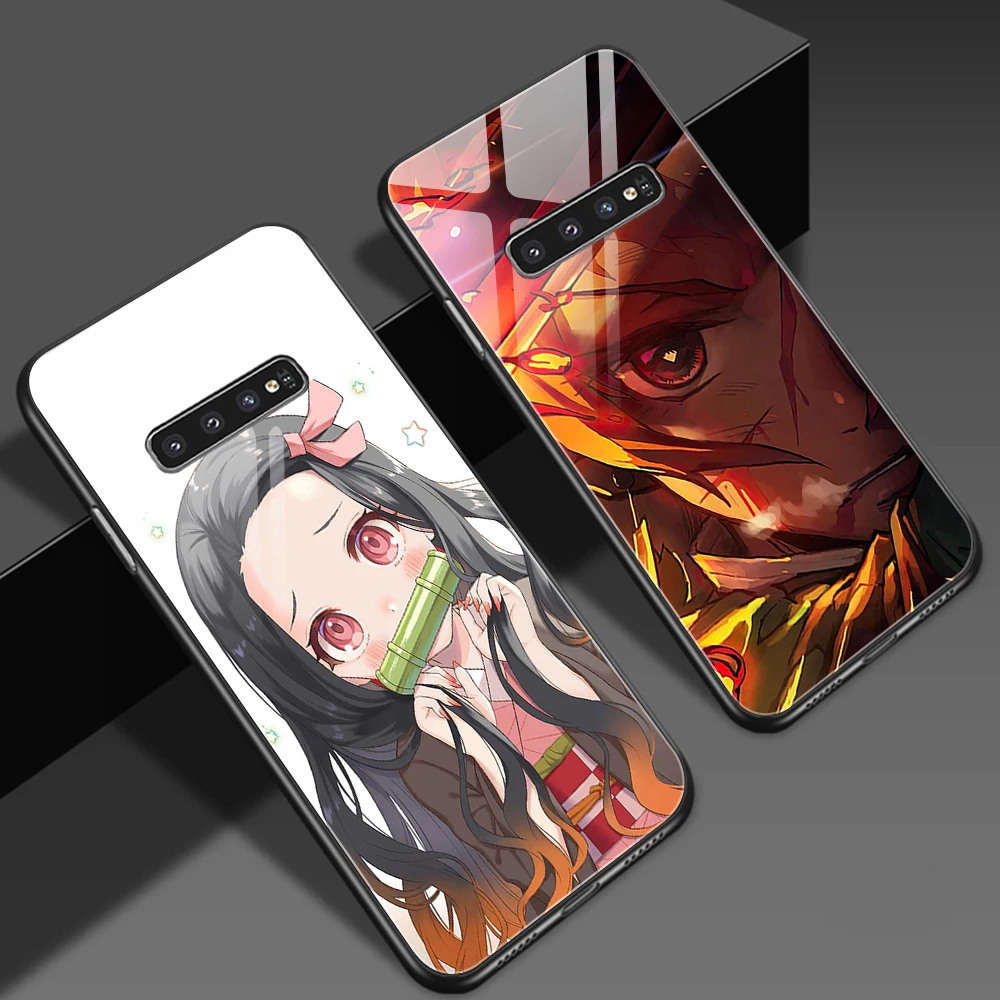 

Kamado Nezuko Kimetsu No Yaiba Demon Slayer Glass Case for Samsung Galaxy S21 S20 FE Ultra S10e S10 S9 Plus Note 20Ultra 10Lite