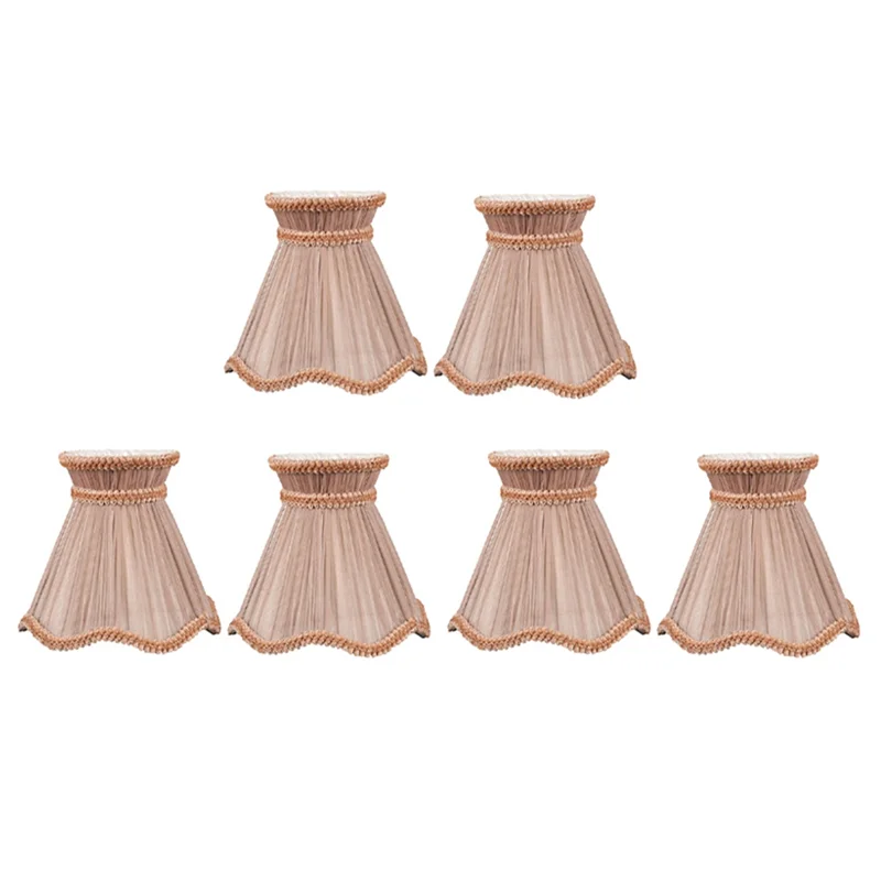 

Candle Chandelier Lampshade Set of 6 Clip on Drop Light Lampshade Wall Lamp Fabric Light Shade