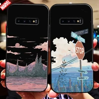 hand painting landscape for samsung galaxy s10 s10 plus lite s10e s10 5g phone case back silicone cover carcasa liquid silicon