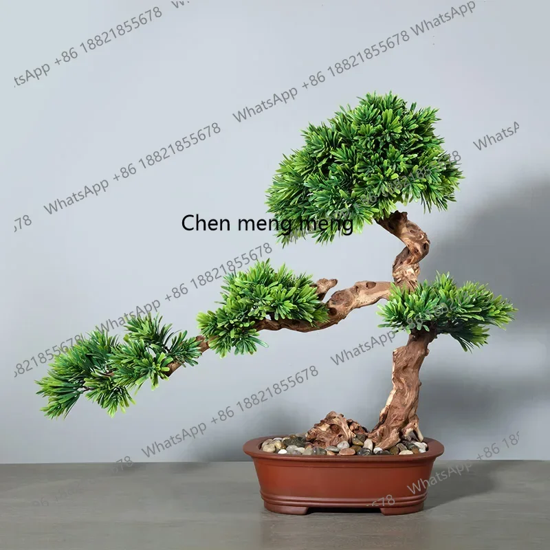 Фото TT Jingquan новый китайский стиль искусственное поздравление сосна бонсай прихожая зеленое растение маленькие украшения бонсай №4