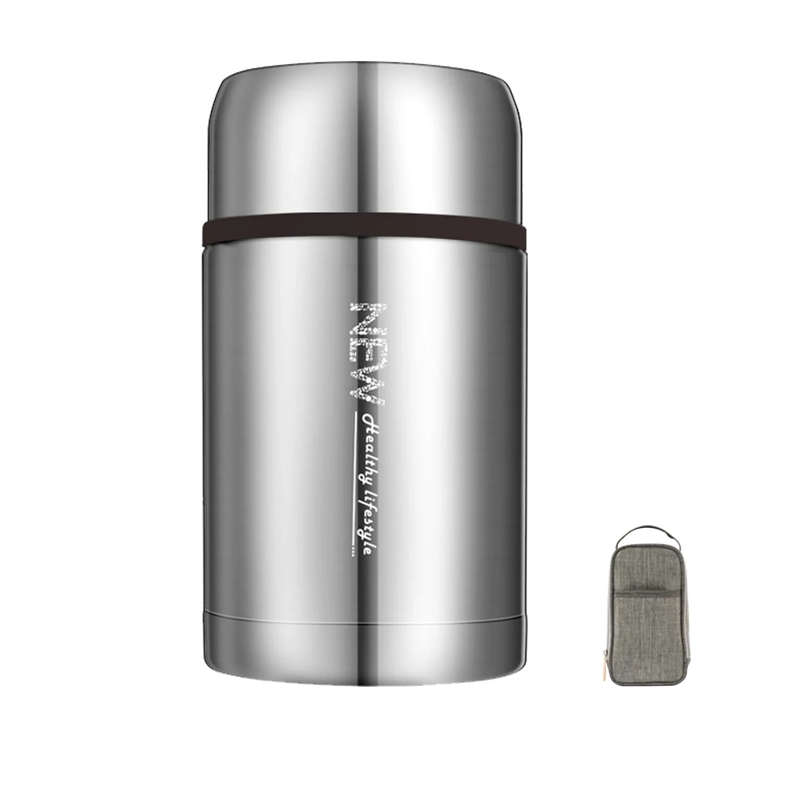 

1 л фляга для еды, дорожный Ланч из нержавеющей стали, подарки для переноски, термоизоляционная портативная бутылка, нескользящий контейнер,...