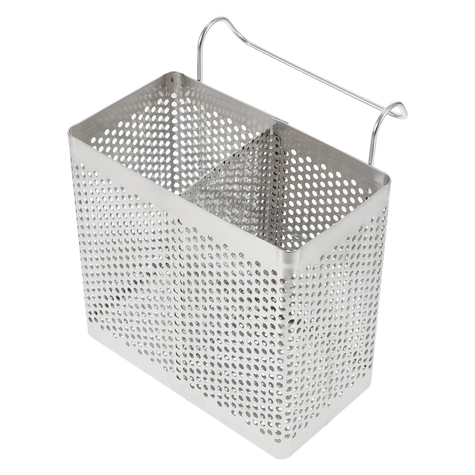

Stainless Steel Hanging Mesh Utensil Drying Rack Chopsticks Spoon Fork Drain Basket Tableware Holder Kitchen sink dish drainer