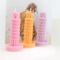 the leaning tower of pisa candle silicone mold for handmade decoration gypsum aromatherapy soap resin candle silicone mould