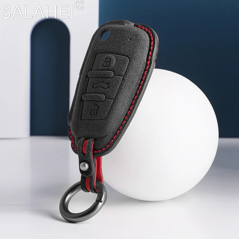 

High-quality Suede Car Remote Key Case Cover Shell For Audi A4 B9 A5 A6 8S 8W Q5 Q7 S4 S5 S7 TT TTS TFSI RS Styling Accessories